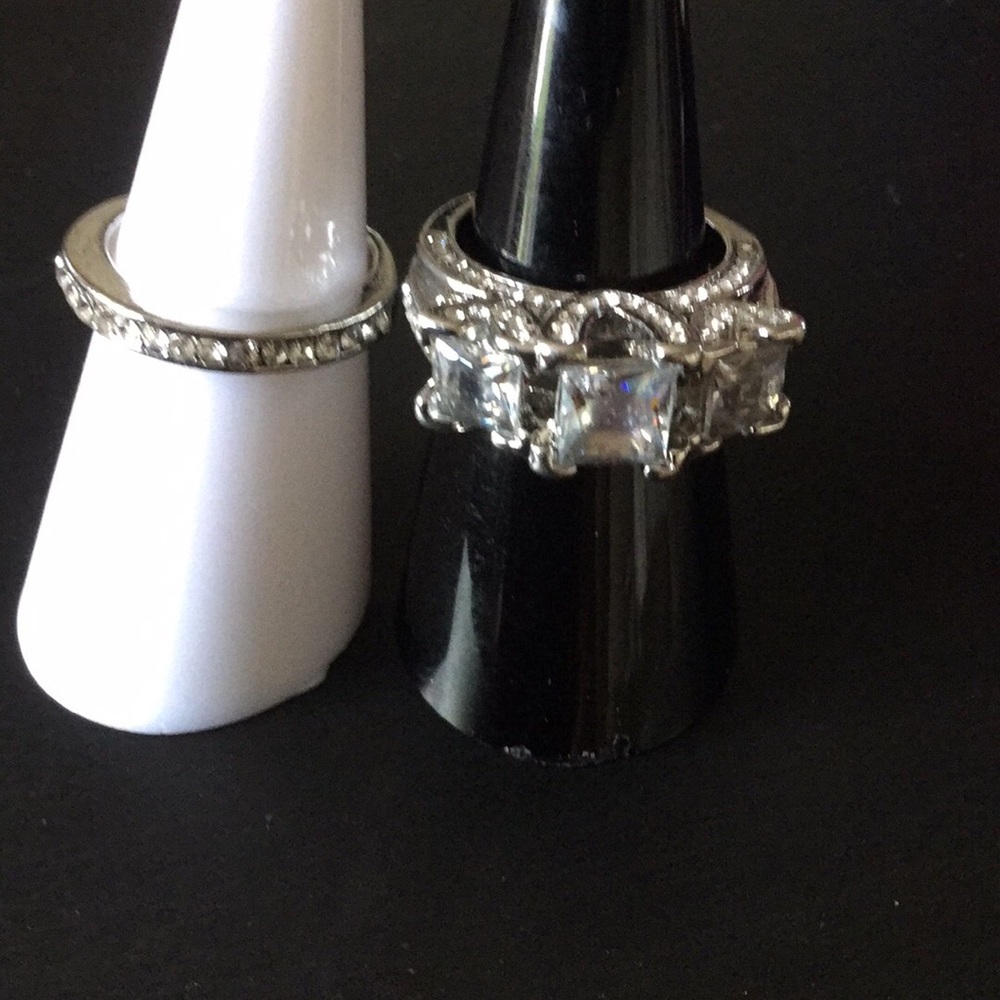 Sterling silver wedding set